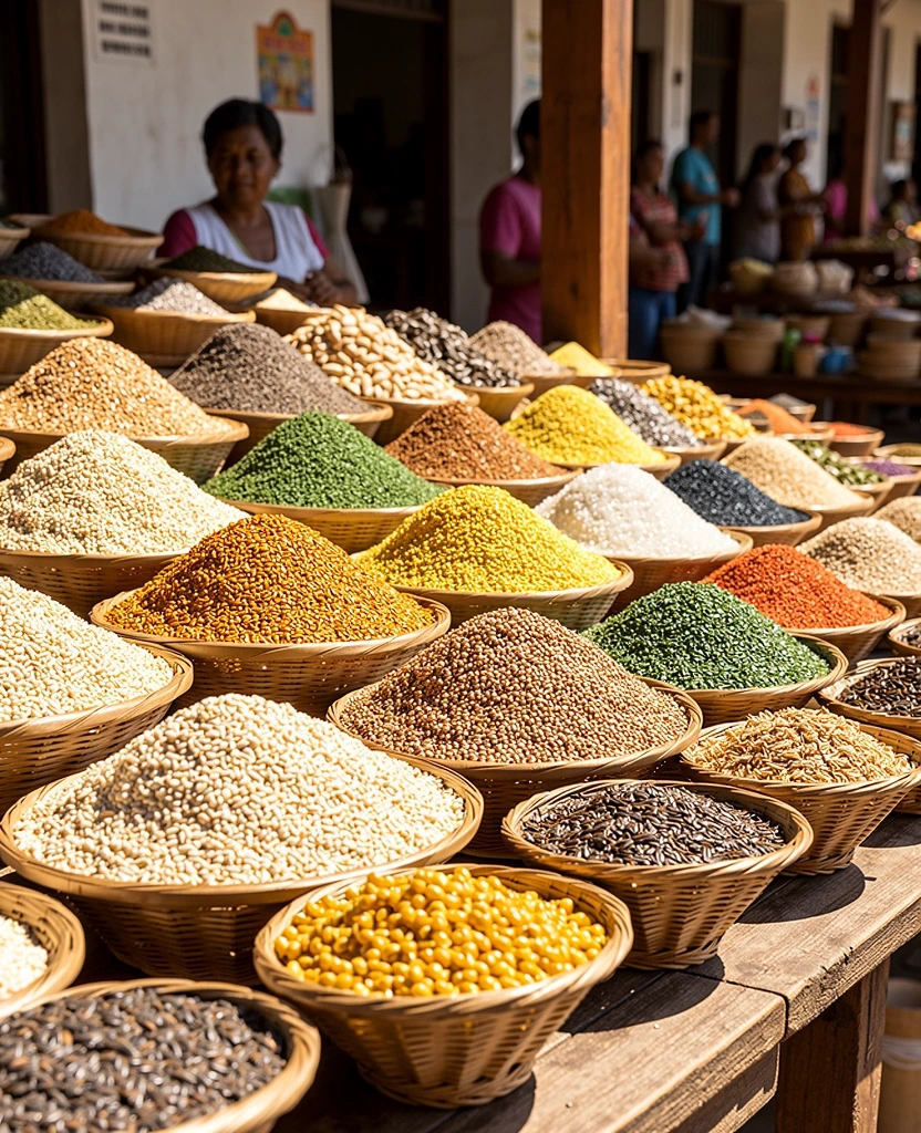 Mercado local de granos y semillas